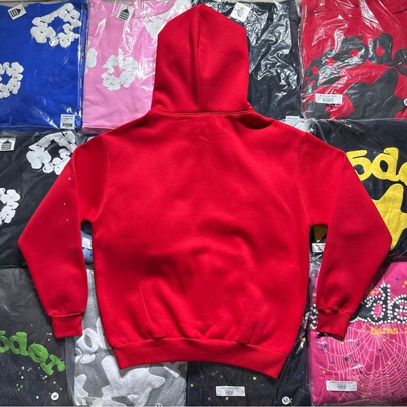 Sp5der Number 555 Hoodie ‘Red’ - Picture 5 of 5
